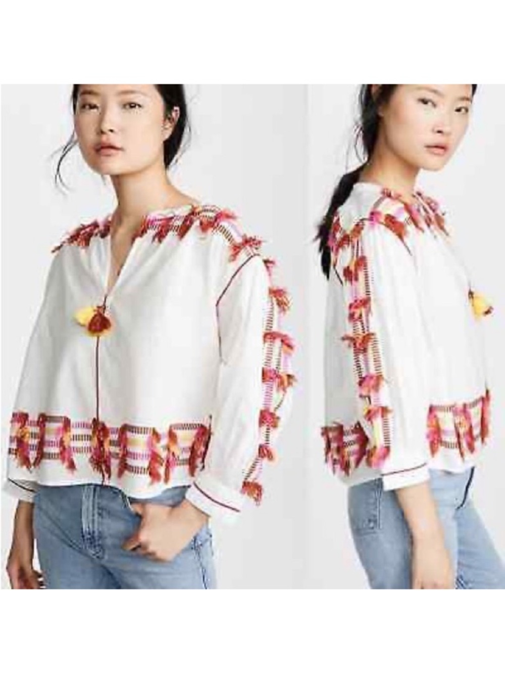 Roller Rabbit Fez Fringe Top size small